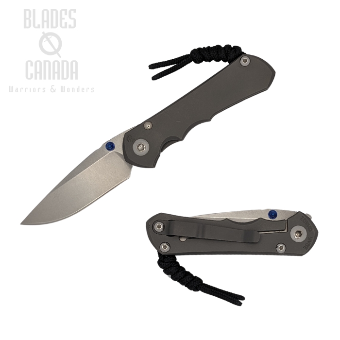 Chris Reeve Small Inkosi Framelock Folding Knife, CPM Magnacut, Titanium Glass Blasted, SIN-1108